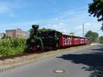 Die Dampflok der Parkeisenbahn Wuhlheide (Berlin) unterwegs in Cottbus.