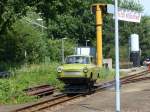 Ein Trabant auf Schienen - unterwegs anlässlich des 60-jährigen Bestehens der Cottbuser Parkeisenbahn.
