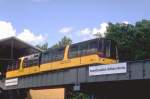 Berlin,M-Bahn 1984-1991 Zug verlsst den Bahnhof Kemperplatz(Probebetrieb ohne Passagiere 1988)