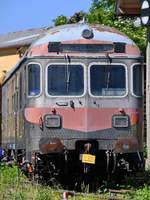 Ein zum Messwagen umgebauter  Silberling , so gesehen Anfang Juni 2019 auf dem Gelände des Bahnparkes in Augsburg.