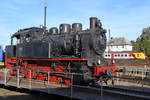 Die Dampflokomotive ELNA  184 DME  wurde 1946 bei Henschel gebaut. (Eisenbahnmuseum Darmstadt-Kranichstein, September 2019)