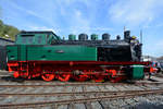 Hibernia 41-E ist eine Dampflokomotive von Henschel  Typ Bochum  aus dem Jahr 1942. (Eisenbahnmuseum Bochum, September 2018)