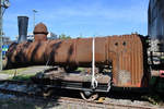 Der rostige Kessel einer mir unbekannten Dampflokomotive stand Mitte September 2019 im Außenbereich des Eisenbahnmuseums in Heilbronn.