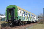 Halbgepäckwagen exDB 51 80 82-80 053-4 Letzte Beheimatung Berlin Lichtenberg zusehen in Leipzig Plagwitz zu dem 21. Leipziger Eisenbahntag 24.03.2018