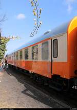 Blick auf den Schnellzugwagen bzw. Städteexpresswagen Ame 1.Klasse Typ Y/B 70 (5680 1940 153-4). Ausgestellt zu den 21. Leipziger Eisenbahntagen im Eisenbahnmuseum Leipzig-Plagwitz. [24.3.2018 | 11:36 Uhr]