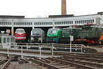 Blick auf den Ringlokschuppen im Bw Glauchau, whrend der Saisonerffnung am 23.04.2023.