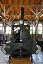 Die Bayerische B IX  1000  aus dem Jahr 1874 ist als aufgeschnittene Dampflokomotive in der Lokwelt Freilassing ausgestellt.