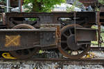 Das Drehgestell eines alten Flachwagens zum Transport von Stahlträgern, entdeckt auf dem Museumsgelände der Henrichshütte.