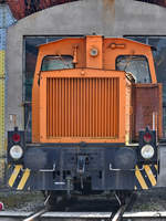 Die Diesellokomotive 312 258-7 Anfang April 2018 im Sächsischen Eisenbahnmuseum Chemnitz-Hilbersdorf.