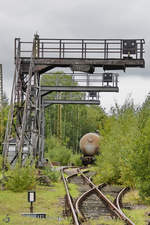 Einige Signalbrücken der ehemaligen Seilablaufanlage in Chemnitz-Hilbersdorf. (September 2020)