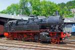 Die Güterzugtenderlokomotive 93 230, ex DR 93 230, ex Preußische T 14 Erfurt 8526, am 07.06.2014 im Eisenbahnmuseum Dieringhausen (Leihgabe des Verkehrsmuseums Dresden).