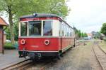 Triebwagen T42 im Bahnhof Asendorf  (Strecke Bruchhausen-Vilsen - Asendorf am 29.05.2014)