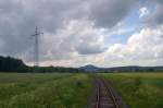 Aufnahme von der Plattform am Zugende whrend der Rckfahrt nach Kassel, Teil 2.