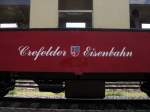 Die  Crefelder Eisenbahn -beschriftung auf einer Donnerbchse des Krefelder Schluff´s.
