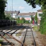 Das Gleisfeld des Bahnhofs Krefeld Nord (aus dem Schluff aufgenommen, 5.9.2010).
