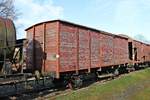 Blick auf diesen gedeckten Güterwagen der MBB, als dieser am Nachmittag des 23.03.2019 im Museumsbahnhof von Bad Bederkesa abgestellt stand.