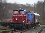 Bahnhof Norden - V60 062 rangiert den historischen sonderzug der Museumseisenbahn Kstenbahn Ostfriesland zum Bahnsteig. Er hat eine 17 km lange Neujahrsfahrt nach Dornum vor sich. 1.1.2013, Norden. Mehr Informationen unter http://www.mkoev.de