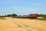 216 002 vor dem Aluzug am 14.06.2017 bei Meerbusch-Bösinghoven.