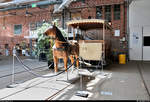 Am Beginn der Ausstellung des Straßenbahnmuseums Stuttgart steht dieser alte Pferdebahnwagen.