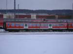 Einer von vielen,abgestellten RE-Wagen in Mukran.Aufnahme vom ehmaligen Haltepunkt Mukran West,am 18.Januar 2013,aus.