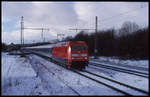 Am 7.2.1999 konnte man in Westerkappeln Velpe noch an der ehemaligen Ladestraße die Züge, wir hier den Interregio aus Bad Bentheim mit 101117, fotografieren.