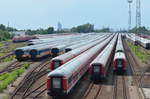 Blick auf ein Teil des im DB Stillstandsmanagement Leipzig Engelsdorf Abgestellten Wagen 19.06.2019 