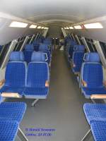 Im Oberstock des DBuz748 finden sich nur noch 3 Sitzreihen um mehr Platz fr Radlers Urlaubsgepck zu schaffen.