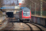 Tele-Nachschuss auf DABpbzfa 762.0 mit Schublok BR 143 der S-Bahn Mitteldeutschland (DB Regio Südost) als S 37722 (S7) von Halle(Saale)Hbf Gl.