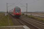 Steuerwagen voraus kommt hier eine RE7 von 111 016 geschoben durch Allerheiligen gedonnert auf ihrem Weg von Rheine nach Krefeld am Sonntag den 6.1.2013

