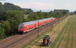 RE 5336 (Schliengen-Offenburg) mit Schublok 146 116-9 bei Kenzingen 13.6.14