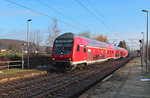 Am 02.04.2016 durchfährt der RE 4782 (Dresden Hbf - Hof Hbf) den Haltepunkt Oberrothenbach. Schublok ist die 143 591-6.