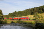 RB 17238 (Neustadt(Schwarzw)-Freiburg(Brsg)Hbf) mit Schublok 143 972-8 bei Hinterzarten 10.7.16