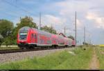 DABpbzfa 7?? mit Schublok 146 031 der Elbe-Saale-Bahn (DB Regio Südost) als RE 16323 (RE30) von Magdeburg Hbf nach Halle(Saale)Hbf fährt in Braschwitz auf der Bahnstrecke