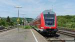 Verstärker-Garnituren der RB34 stehen in Glauburg Stockheim abgestellt. Aufgenommen am 29.4.2018 15:17