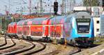 Am 16.07.2022 fuhr der Bahnland Bayern Doppelstock-Steuerwagen (Blau lackiert) auf der RB 40 nach München Hbf. (Geschoben von Br 245) Hier zu sehen bei der Einfahrt in MOP (München-Ost).