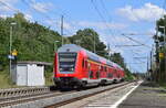 Steuerwagen vorraus schiebt 146 029 ihre RB40 durch Wellen gen Helmstedt.

Wellen 17.07.2023