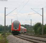 RE 4716 nach Karlsruhe HBF mit Schublok 146 230-8 am km 142,0 der KBS720 11.8.08