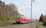 Ein IRE nach Stuttgart konnte am 23.4.2010 auf der Filsbahn kurz vor Gppingen aufgenommen werden.