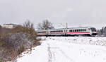 EC219 Frankfurt-Graz am 11.12.2021 zwischen Amstetten und Urspring.