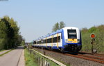 NOB81723 (Westerland(Sylt)-Hamburg Altona) mit Schublok 245 210-0 bei Niebüll 8.5.16