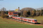 IRE 3213 (Neustadt(Schwarzw)-Ulm Hbf) mit Schublok 218 326-7 bei Löffingen 1.11.17