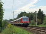 RB 21320 passiert am 9.09.09 das Ahrensburger Tunneltal auf dem Weg nach Bad Oldesloe.