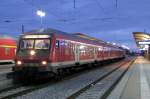 Mit Steuerwagen vorraus steht hier die RB14 nach Senftenberg ber Calau/Niederlausitz bereit. Lbbenau/Spreewald den 19.01.2011