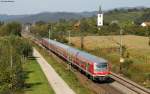 Lr 70463 (Lahr (Schwarzw)-Freiburg (Brsg) Hbf) mit Schublok 111 029-5 bei Denzlingen 25.9.11 Sonderzug aus Stuttgart