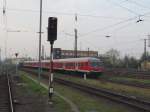 RE aus Eisenach bei der Einfahrt in den Bahnhof von Halle Saale HBF am 04.04.2014