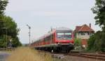 RE 14067 (Hannover Hbf-Bad Harzburg) mit Schublok 218 451-3 in Baddeckenstedt 3.7.14