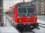 Die S-Bahn fhrt Steuerwagen voraus in den Hauptbahnhof Nrnberg ein.