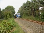 Die Nord West Bahn nach Dorsten in der Coesfelder Bauernschaft Flamschen 04.10.2010