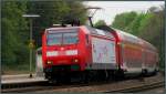 Der RE1 (NRW Express) beim kurzen Halt in Eschweiler (Rhl.) am 13.April 2014.