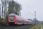 RE 4 Aachen - Dortmund (Wupper- Express)Steuerwagen voraus, auf der KBS 485 am 28.3.2018